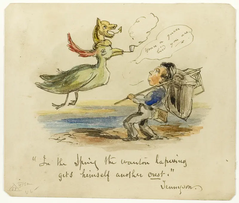 In the Spring the Wanton Lapwing gets himself another Crest Wall Art by George Cruikshank - High-Resolution Digital Print