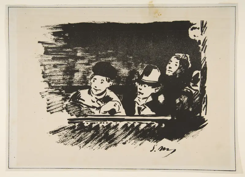 In the Upper Gallery (Au Paradis) Wall Art by Edouard Manet - High-Resolution Digital Print