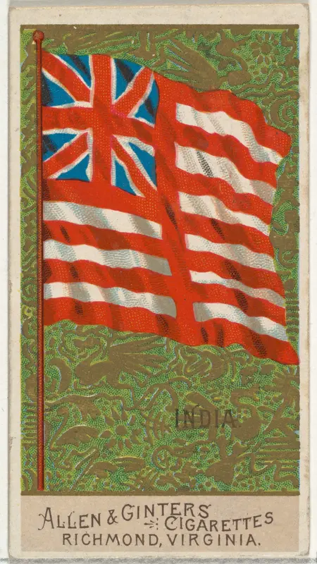 India, from Flags of All Nations, Series 2 (N10) for Allen & Ginter Cigarettes Brands Wall Art by Allen & Ginter - High-Resolution Digital Print
