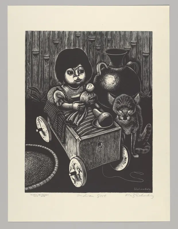 Indian Girl Wall Art by Fritz Eichenberg - High-Resolution Digital Print
