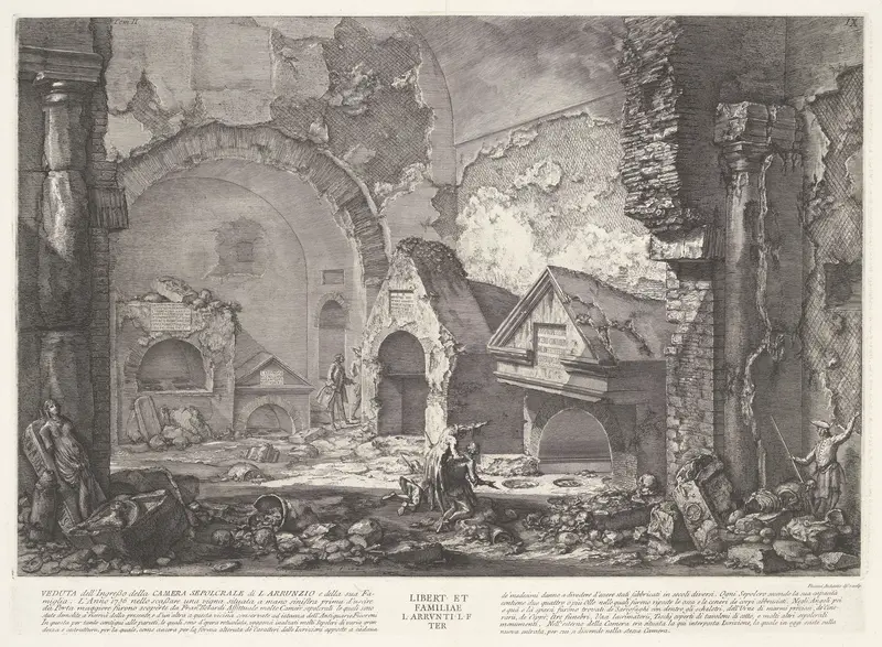 Ingang graftombe van de Arruntius familie Wall Art by Unknown - High-Resolution Digital Print
