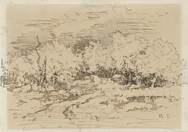 Ingang van een bos met hoge bomen Wall Art by Narcisse Virgile Diaz de la Peña - High-Resolution Digital Print