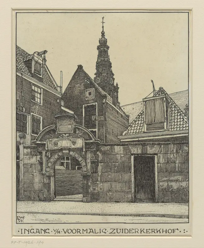 Ingang van het voormalige Zuiderkerkhof aan de St. Anthonie Breestraat te Amsterdam Wall Art by Willem Wenckebach - High-Resolution Digital Print