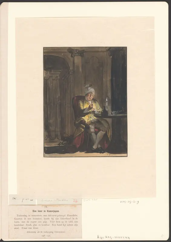 Ingeslapen heer aan tafel Wall Art by Unknown - High-Resolution Digital Print