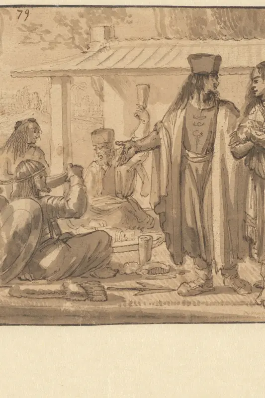 Inhabitants of Dagestan, Feasting Wall Art by Unknown - High-Resolution Digital Print