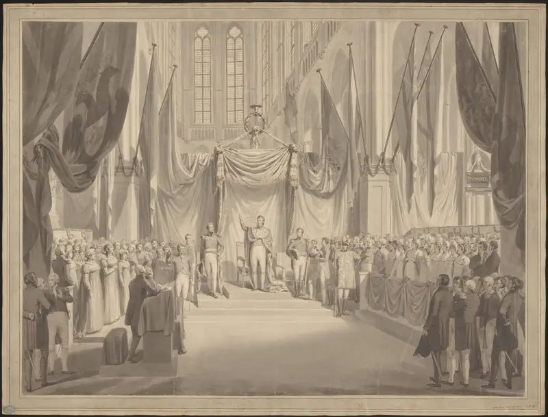 Inhuldiging van Willem I als soeverein vorst der Nederlanden in de Nieuwe Kerk te Amsterdam Wall Art by Unknown - High-Resolution Digital Print