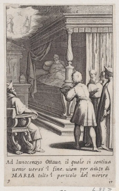 Innocent VII, from Scelta d'Alcuni Miracoli e Grazie della Santissima Nunziata di Firenze (Selection of Some Miracles and Graces that Occurred in the Church of the Annunziata in Florence) Wall Art by Jacques Callot - High-Resolution Digital Print