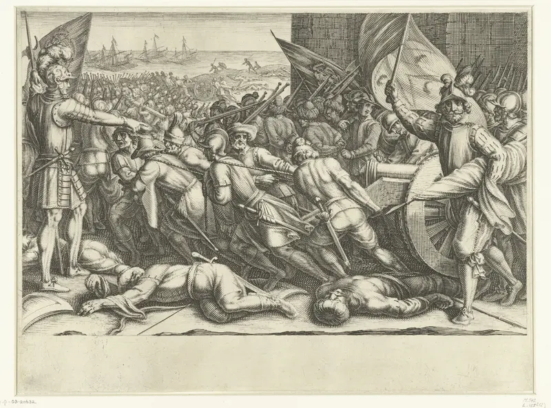 Inscheping van de troepen van Ferdinando I de' Medici na de overwinning op de Turken Wall Art by Jacques Callot - High-Resolution Digital Print