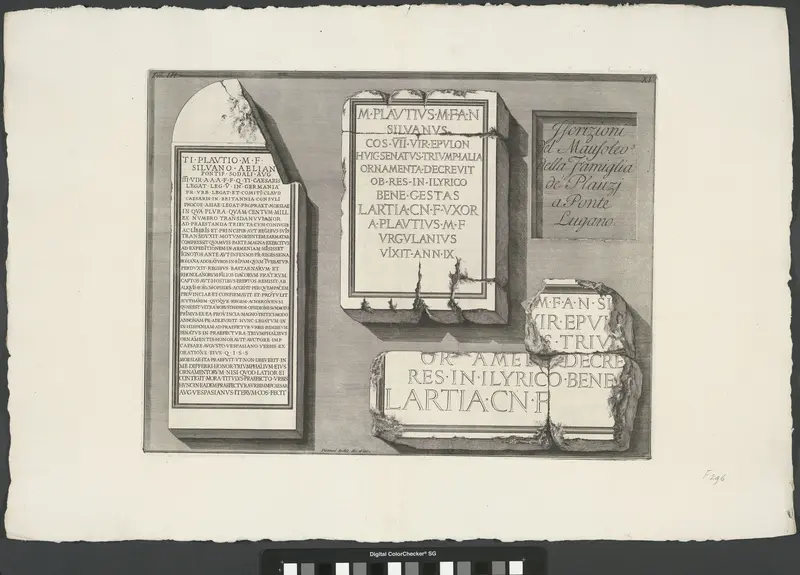 Inscripties uit het mausoleum van de Plauzi familie Wall Art by Unknown - High-Resolution Digital Print
