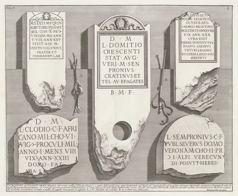 Inscripties van de Praetoriaanse garde gevonden in de Villa de' Cinque Wall Art by Unknown - High-Resolution Digital Print