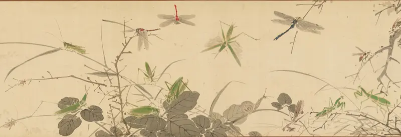 Insects and Grasses Wall Art by Yamamoto Baiitsu - High-Resolution Digital Print