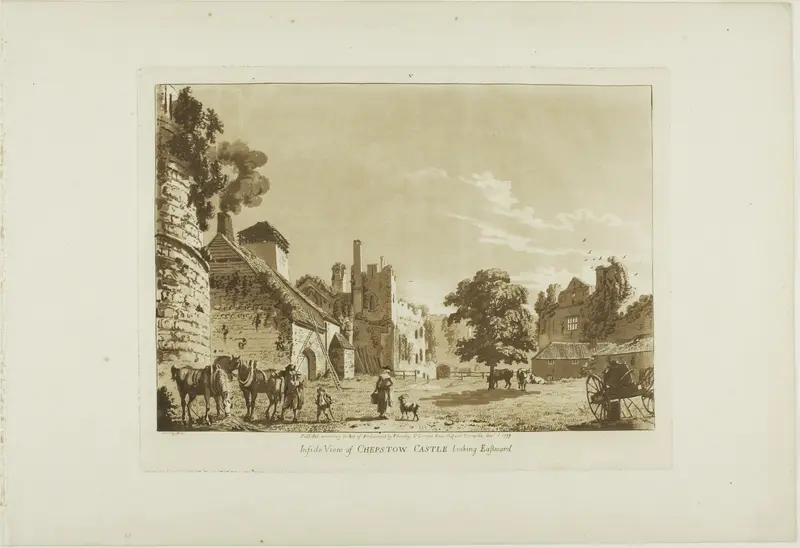 Inside View of Chepstow Castle Looking East, plate five from Twelve Views in Wales Wall Art by Paul Sandby - High-Resolution Digital Print