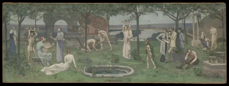 Inter artes et naturam (Between Art and Nature) Wall Art by Pierre Puvis de Chavannes - High-Resolution Digital Print