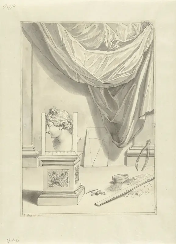 Interieur met attributen van de beeldhouwkunst Wall Art by Bernard Picart - High-Resolution Digital Print