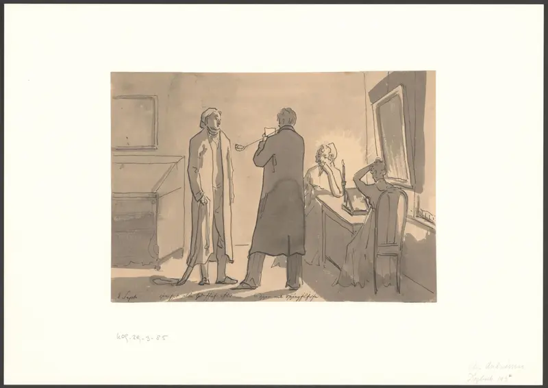 Interieur met een vermoeid gezelschap Wall Art by Christiaan Andriessen - High-Resolution Digital Print
