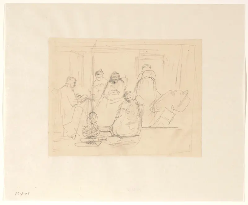 Interieur met familie Wall Art by Hendrik Valkenburg - High-Resolution Digital Print