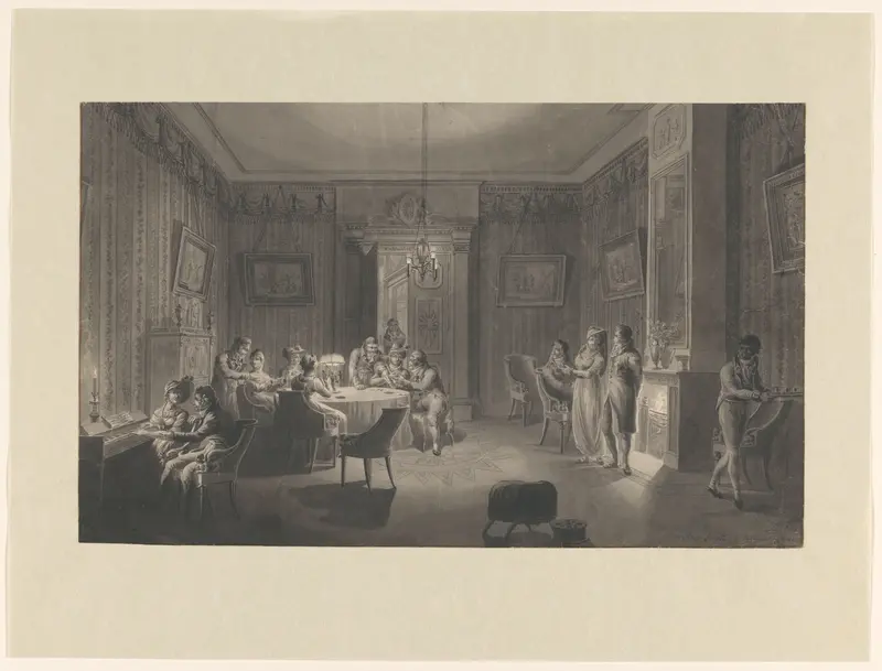 Interieur met gezelschap Wall Art by Jan Anthonie Langendijk Dzn - High-Resolution Digital Print