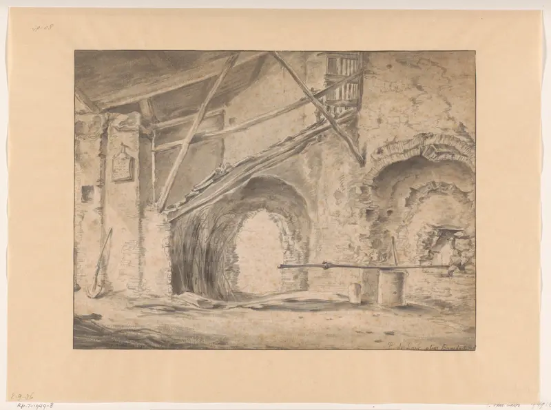 Interieur met poort en trap Wall Art by Pieter Bodding van Laer - High-Resolution Digital Print