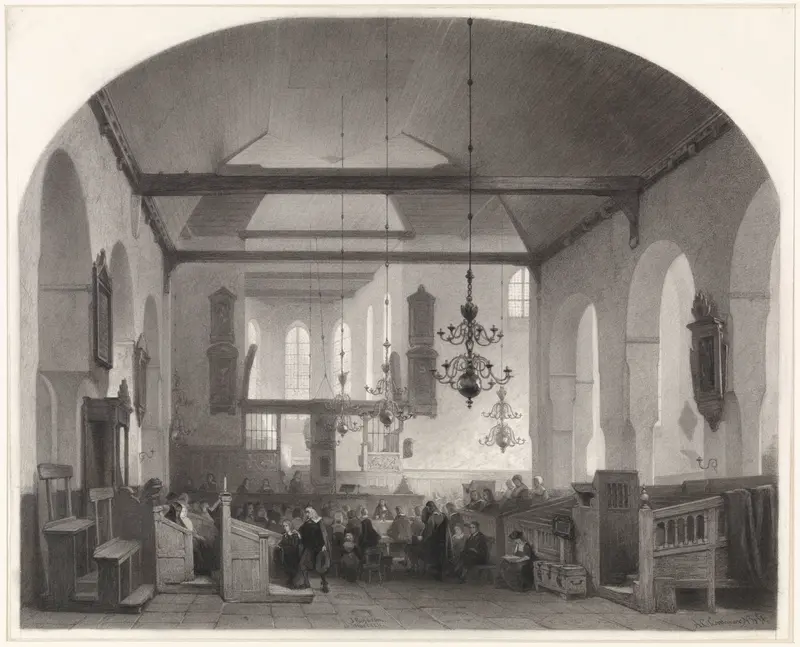 Interieur van de Geertekerk te Utrecht Wall Art by Anthony Cornelis Cramer - High-Resolution Digital Print