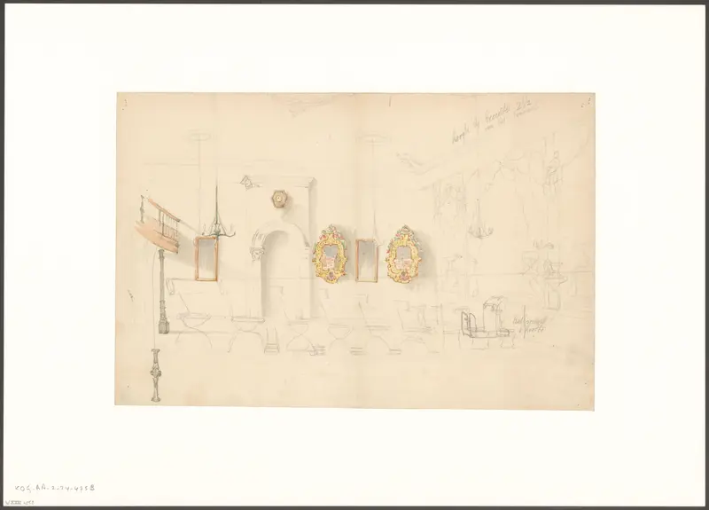 Interieur van de Grand Salon van Grader Wall Art by Johan Martinus Anthon Rieke - High-Resolution Digital Print