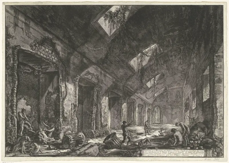 Interieur van de Heliocaminus Baden in de Villa Adriana te Tivoli Wall Art by Unknown - High-Resolution Digital Print