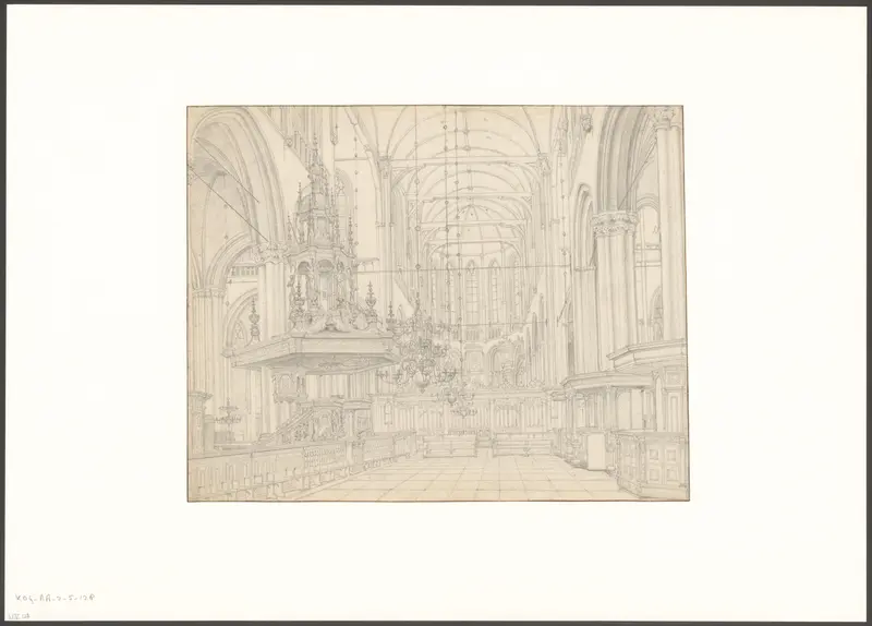 Interieur van de Nieuwe Kerk, gezien naar het koor Wall Art by Hermanus Petrus Schouten - High-Resolution Digital Print