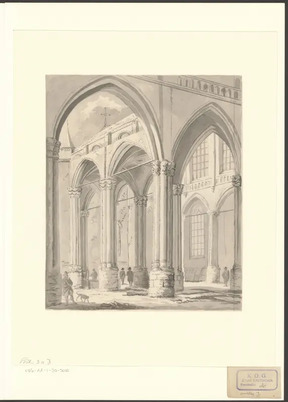 Interieur van de Nieuwe Kerk, na de brand van 1645 Wall Art by Unknown - High-Resolution Digital Print