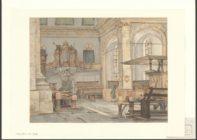 Interieur van de Oosterkerk, gezien naar het orgel Wall Art by Unknown - High-Resolution Digital Print