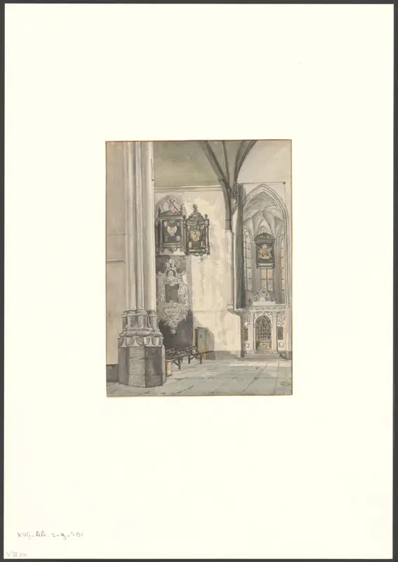 Interieur van de Oude Kerk met gezicht naar het koor Wall Art by Unknown - High-Resolution Digital Print