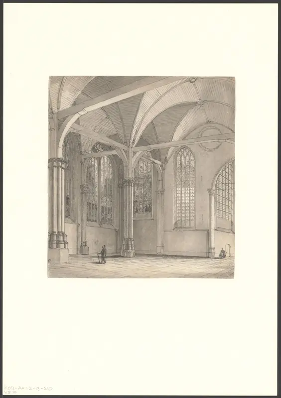 Interieur van de Oude Kerk met gezicht naar het Vrouwenkoor Wall Art by Unknown - High-Resolution Digital Print