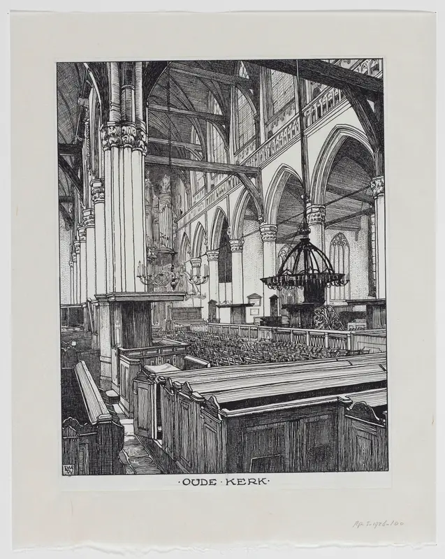 Interieur van de Oude Kerk te Amsterdam Wall Art by Willem Wenckebach - High-Resolution Digital Print