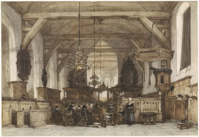 Interieur van de Oude Kerk te Maasland Wall Art by Unknown - High-Resolution Digital Print