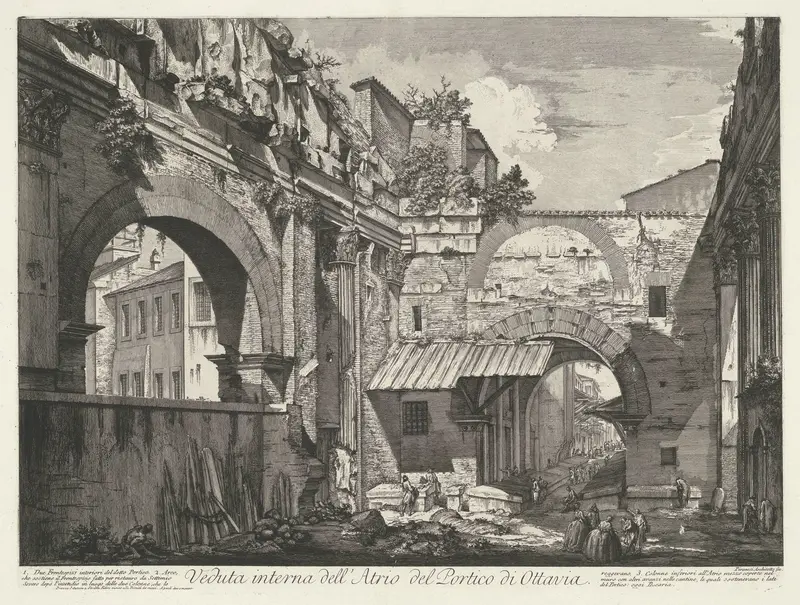 Interieur van de Porticus van Octavia te Rome Wall Art by Unknown - High-Resolution Digital Print
