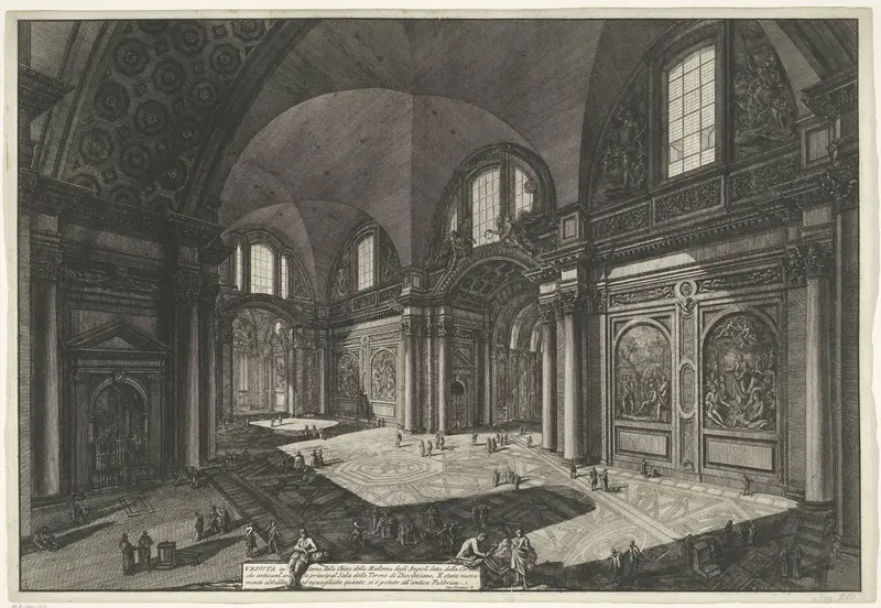 Interieur van de Santa Maria degli Angeli e dei Martiri te Rome Wall Art by Unknown - High-Resolution Digital Print