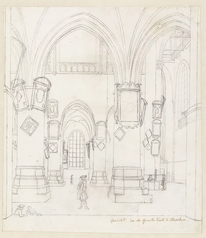 Interieur van de Sint-Bavo te Haarlem Wall Art by Laurens Vincentsz. van der Vinne - High-Resolution Digital Print