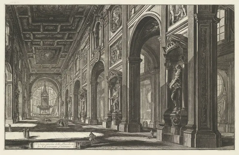 Interieur van de Sint-Jan van Lateranen te Rome Wall Art by Unknown - High-Resolution Digital Print