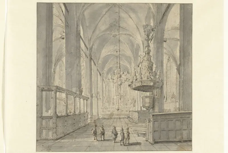 Interieur van de Sint-Michaëlskerk te Zwolle Wall Art by Jan Gerritsz van Cuylenburg - High-Resolution Digital Print