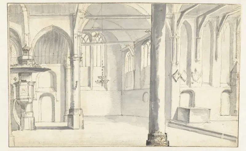 Interieur van de Sint-Odulphuskerk te Assendelft Wall Art by Pieter Jansz Saenredam - High-Resolution Digital Print