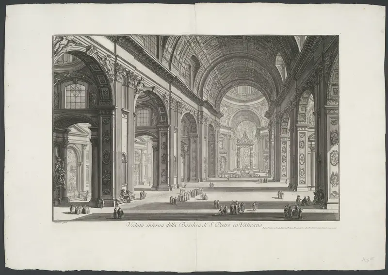 Interieur van de Sint-Pietersbasiliek te Vaticaanstad Wall Art by Unknown - High-Resolution Digital Print
