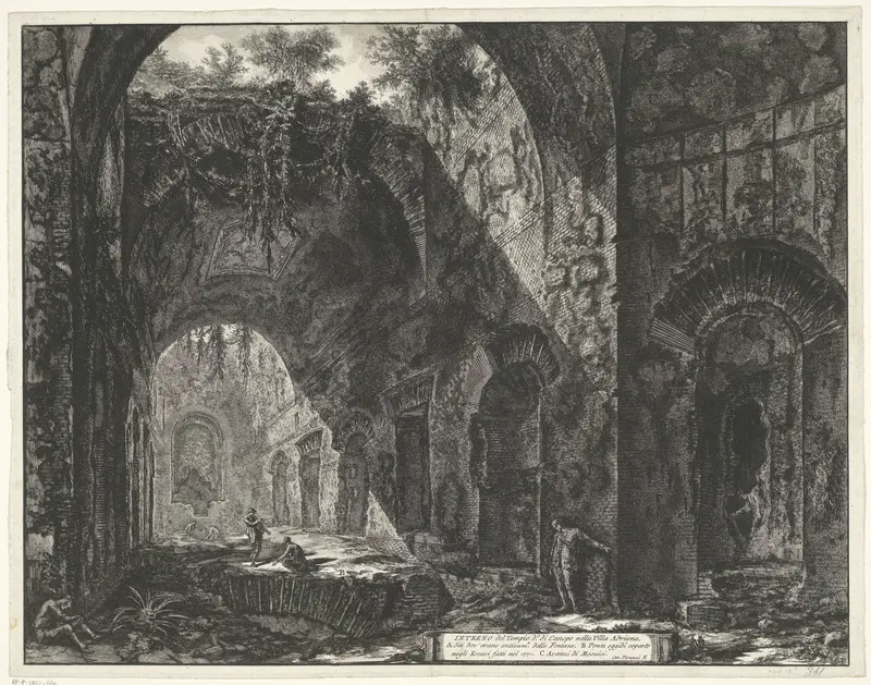 Interieur van de Tempel van de god Canopus in de Villa Adriana te Tivoli Wall Art by Unknown - High-Resolution Digital Print