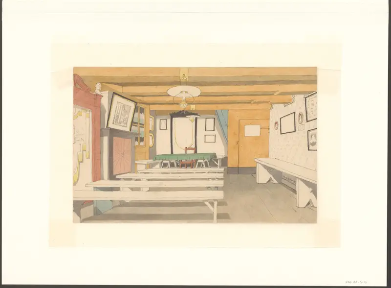 Interieur van de vergaderkamer van de Oranje Vriendenkring Wall Art by Johan Martinus Anthon Rieke - High-Resolution Digital Print