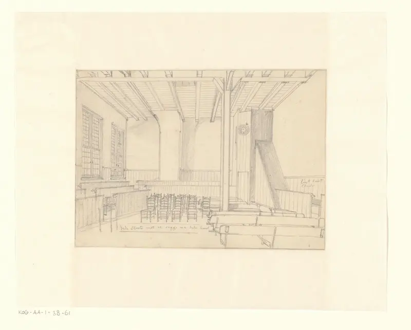Interieur van de voormalige kerkenkamer van het Weeshuis der Doopsgezinde Collegianten de Oranjeappel Wall Art by anonymous - High-Resolution Digital Print