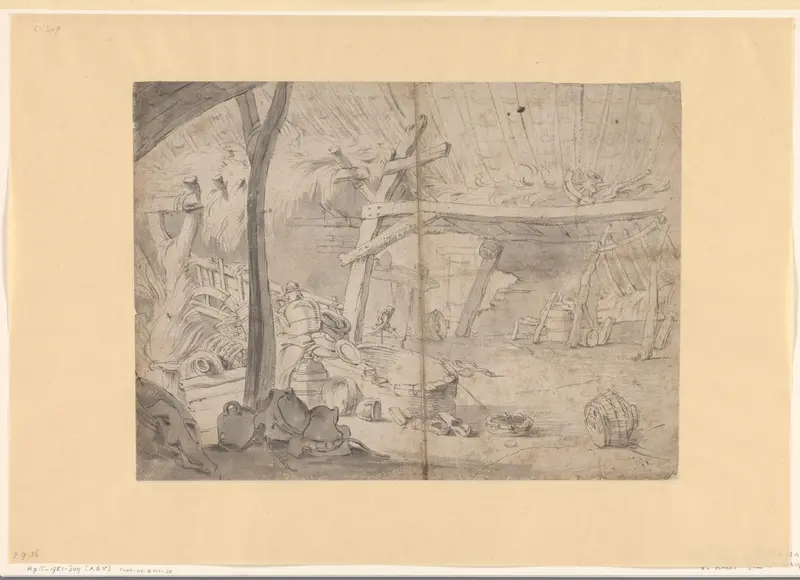 Interieur van een boerderij of schuur Wall Art by anonymous - High-Resolution Digital Print