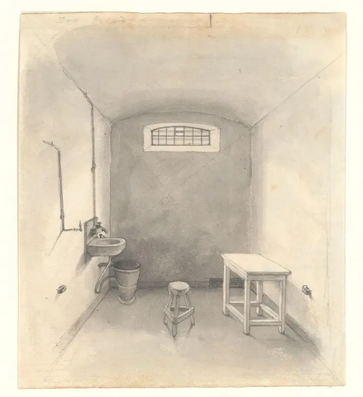 Interieur van een cel in het Huis van Bewaring Wall Art by Unknown - High-Resolution Digital Print