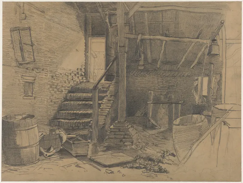 Interieur van een kelder Wall Art by Petrus Franciscus Greive - High-Resolution Digital Print