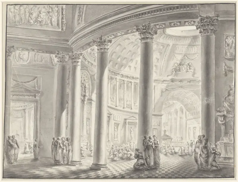 Interieur van een koepelkerk Wall Art by Jacques François Blondel - High-Resolution Digital Print