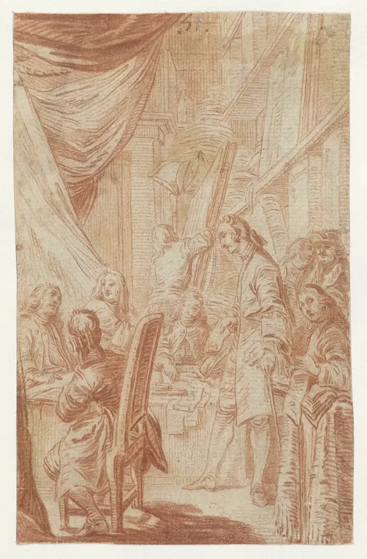 Interieur van een notaris- of loterijkantoor Wall Art by Charles Nicolas Cochin (II) - High-Resolution Digital Print