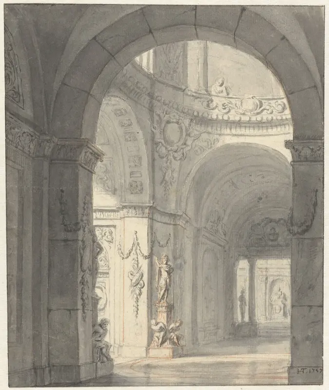 Interieur van een paleis Wall Art by Jan Hendrik Troost van Groenendoelen - High-Resolution Digital Print