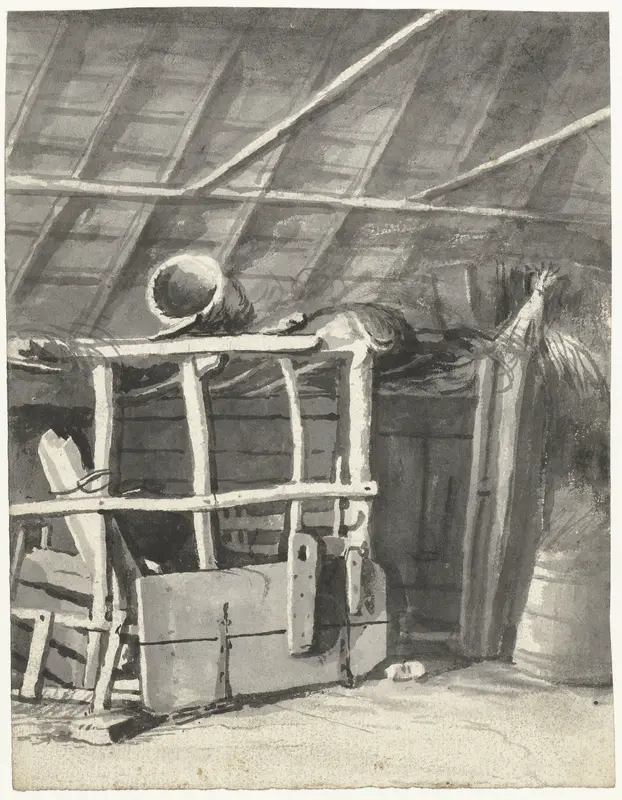 Interieur van een stal Wall Art by Moses ter Borch - High-Resolution Digital Print