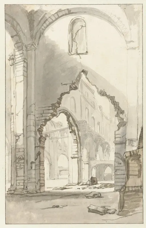 Interieur van een vervallen kerk Wall Art by Gerbrand van den Eeckhout - High-Resolution Digital Print